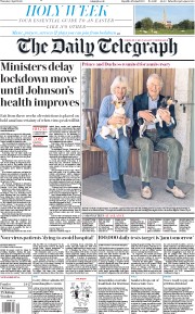 The Daily Telegraph () Newspaper Front Page for 9 April 2020