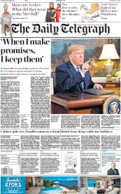 The Daily Telegraph () Newspaper Front Page for 9 May 2018