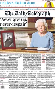 The Daily Telegraph () Newspaper Front Page for 9 May 2020