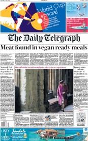 The Daily Telegraph () Newspaper Front Page for 9 June 2018