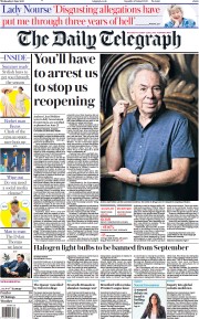 The Daily Telegraph () Newspaper Front Page for 9 June 2021