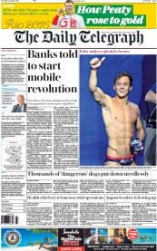 The Daily Telegraph () Newspaper Front Page for 9 August 2016