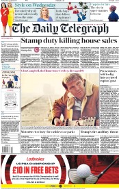 The Daily Telegraph () Newspaper Front Page for 9 August 2017