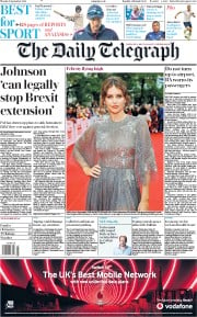 The Daily Telegraph () Newspaper Front Page for 9 September 2019