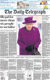 The Daily Telegraph () Newspaper Front Page for 9 September 2020