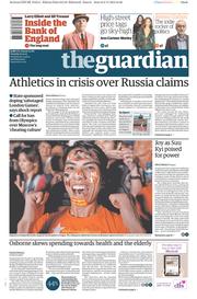 The Guardian () Newspaper Front Page for 10 November 2015