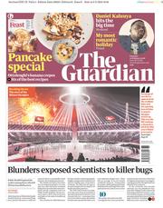 The Guardian () Newspaper Front Page for 10 February 2018