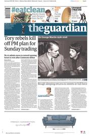 The Guardian () Newspaper Front Page for 10 March 2016