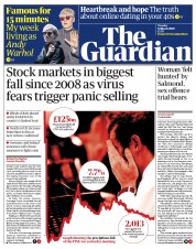 The Guardian () Newspaper Front Page for 10 March 2020