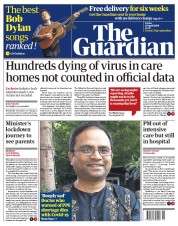 The Guardian () Newspaper Front Page for 10 April 2020