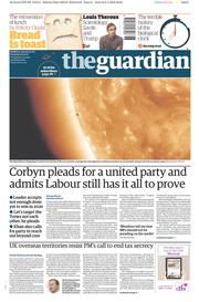 The Guardian () Newspaper Front Page for 10 May 2016