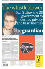 The Guardian () Newspaper Front Page for 10 June 2013
