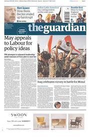The Guardian () Newspaper Front Page for 10 July 2017