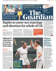 The Guardian () Newspaper Front Page for 10 July 2019