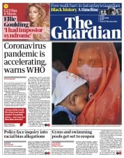 The Guardian () Newspaper Front Page for 10 July 2020