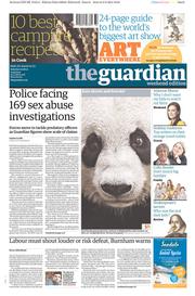 The Guardian () Newspaper Front Page for 10 August 2013