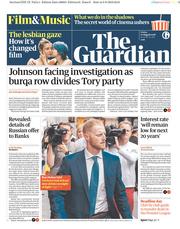 The Guardian () Newspaper Front Page for 10 August 2018