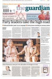 The Guardian () Newspaper Front Page for 10 September 2014