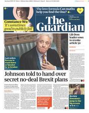 The Guardian () Newspaper Front Page for 10 September 2019