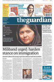 The Guardian () Newspaper Front Page for 11 October 2014