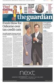The Guardian () Newspaper Front Page for 11 November 2015
