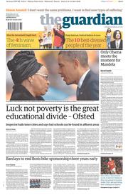 The Guardian () Newspaper Front Page for 11 December 2013