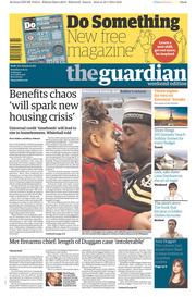 The Guardian () Newspaper Front Page for 11 January 2014