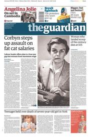 The Guardian () Newspaper Front Page for 11 January 2017