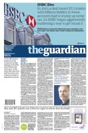 The Guardian () Newspaper Front Page for 11 February 2015