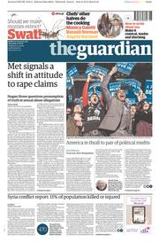 The Guardian () Newspaper Front Page for 11 February 2016