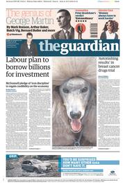The Guardian () Newspaper Front Page for 11 March 2016
