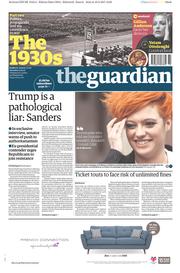 The Guardian () Newspaper Front Page for 11 March 2017