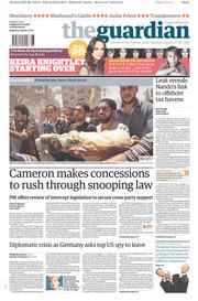 The Guardian () Newspaper Front Page for 11 July 2014