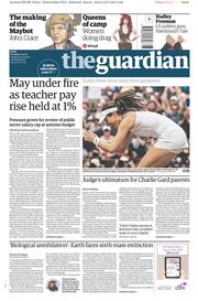 The Guardian () Newspaper Front Page for 11 July 2017