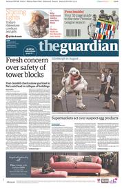 The Guardian () Newspaper Front Page for 11 August 2017