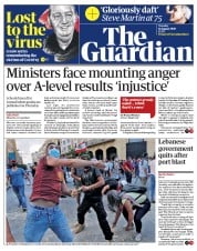 The Guardian () Newspaper Front Page for 11 August 2020