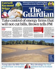 The Guardian () Newspaper Front Page for 11 August 2022