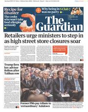 The Guardian () Newspaper Front Page for 11 September 2019