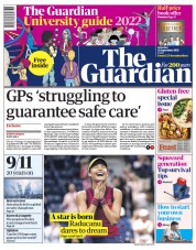 The Guardian () Newspaper Front Page for 11 September 2021