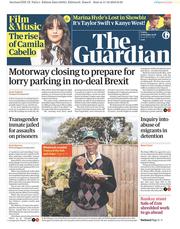 The Guardian () Newspaper Front Page for 12 October 2018