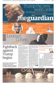 The Guardian () Newspaper Front Page for 12 November 2016