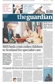 The Guardian () Newspaper Front Page for 12 December 2016