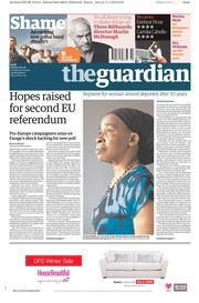 The Guardian () Newspaper Front Page for 12 January 2018