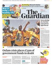 The Guardian () Newspaper Front Page for 12 February 2018