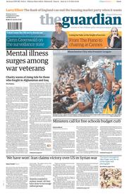 The Guardian () Newspaper Front Page for 12 May 2014