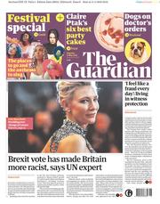 The Guardian () Newspaper Front Page for 12 May 2018