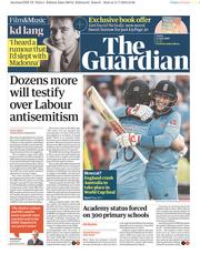 The Guardian () Newspaper Front Page for 12 July 2019