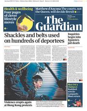 The Guardian () Newspaper Front Page for 12 August 2019