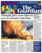 The Guardian () Newspaper Front Page for 12 August 2022