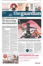 The Guardian () Newspaper Front Page for 12 September 2017
